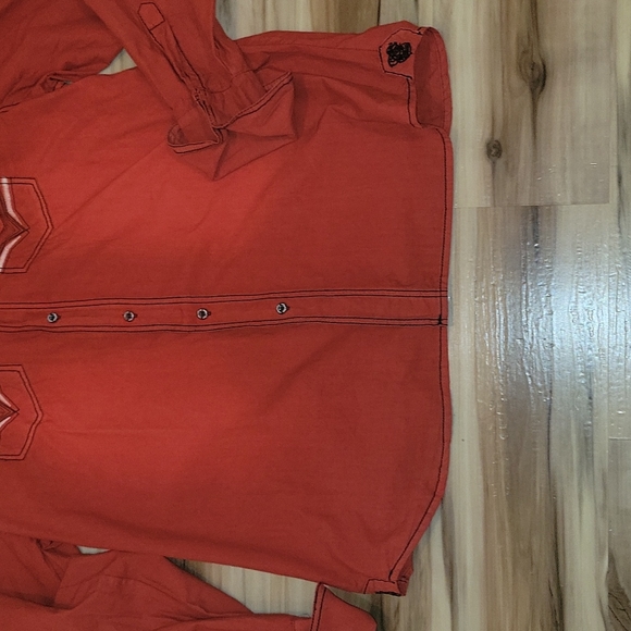 Men's Vintage Red Shade Button Up Shirt - Picture 10 of 16